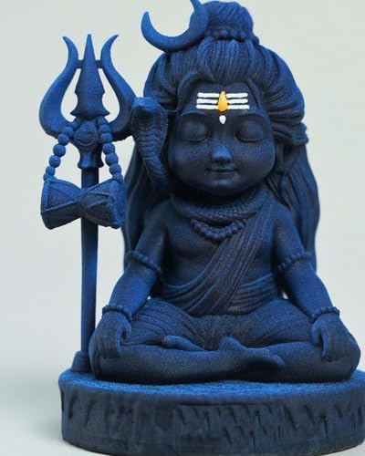 Shivji Idol for Car Dashboard, Home Temple & Office Desk | Compact Resin Mahadev Murti for Puja Room, Table Decor & Spiritual Gift | Small Lord Shiva Statue (Baby Lord Shiva)