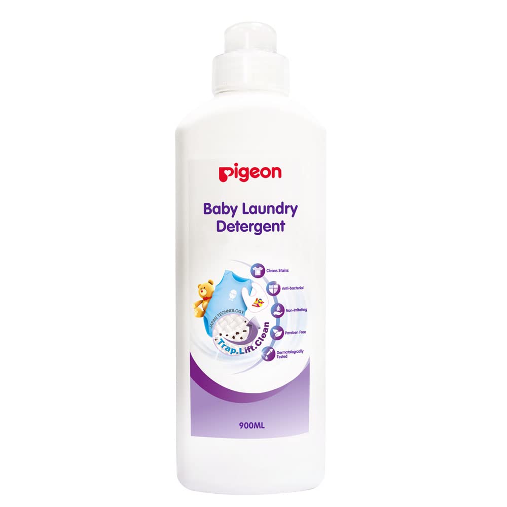 Pigeon Baby Laundry Liquid Detergent – 900 ml Dispenser Bottle | Removes Tough Stains, Gentle on Baby Clothes | Hypoallergenic, Mild Fragrance, Safe for Newborns