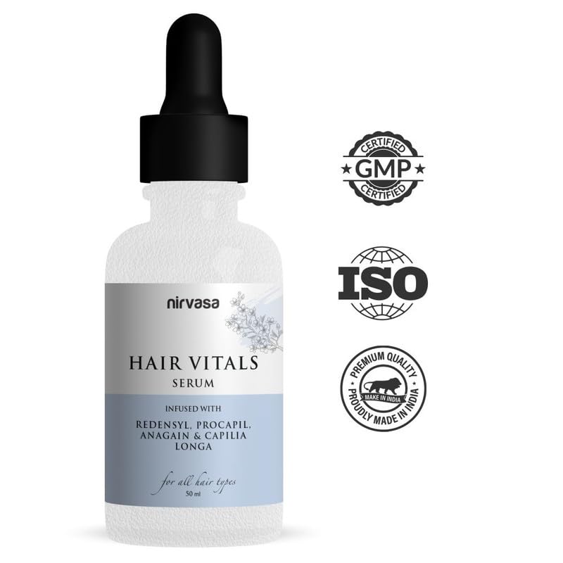 Nirvasa Hair Vitals Hair Growth Serum (50ml) | With 3% Redensyl, Procapil & Saw Palmetto | Natural DHT Blocker for Hair Fall Control & Growth | Fast Absorption, Non-Sticky & Non-Irritating