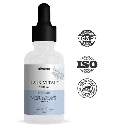 Nirvasa Hair Vitals Hair Growth Serum (50ml) | With 3% Redensyl, Procapil & Saw Palmetto | Natural DHT Blocker for Hair Fall Control & Growth | Fast Absorption, Non-Sticky & Non-Irritating