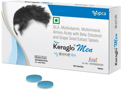 Keraglo Men Hair Nourishment Tablets (15 Tablets x 3 Strips) – With Amino Acids, Antioxidants, Vitamins & Herbal Extracts – Supports Scalp Health & Hair Strength – Dietary Supplement