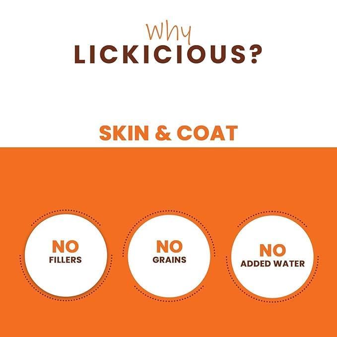 LICKICIOUS Nutritional Treats for Healthy Skin & Coat with Omega 3 6 9 (85g) | Chewy Stick with Fish, Chicken, Egg, Flaxseed | Nutritional Dog Treats with No Added Water | Suitable for All Dog Breeds