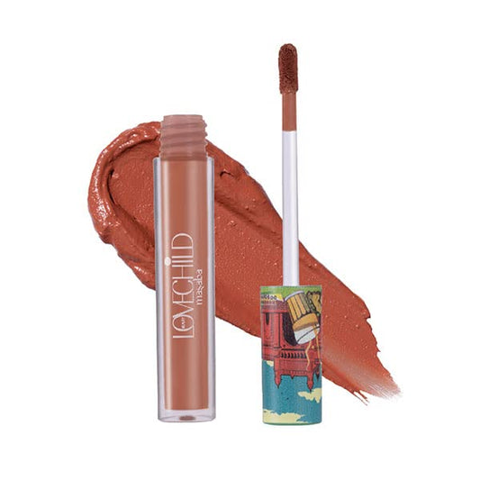 LoveChild Masaba Mamma mia! Lush-Matte Lip Crème - Masala Chai (Nude Brown) Lush Matte Finish, Intense Hydration, Long Lasting, 3ml