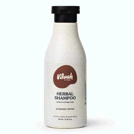 Vilvah Herbal Shampoo for Dandruff Control | Neem, Tea Tree, Rosemary & Black Pepper Herbal Formula | For All Hair Types, Men & Women | No Paraben & Sulfates | 250ml