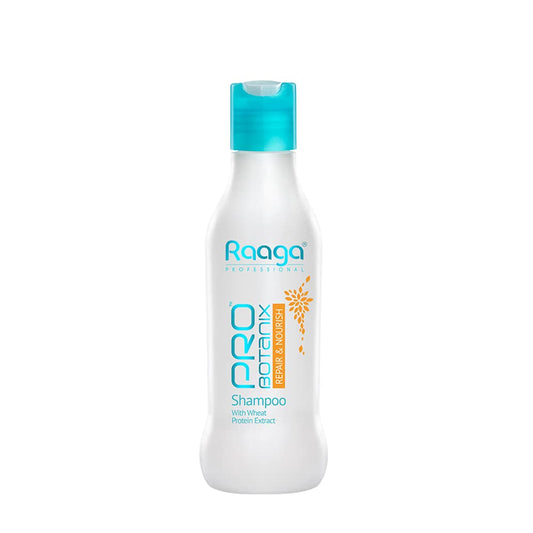Raaga shampoo bottle on a white background
