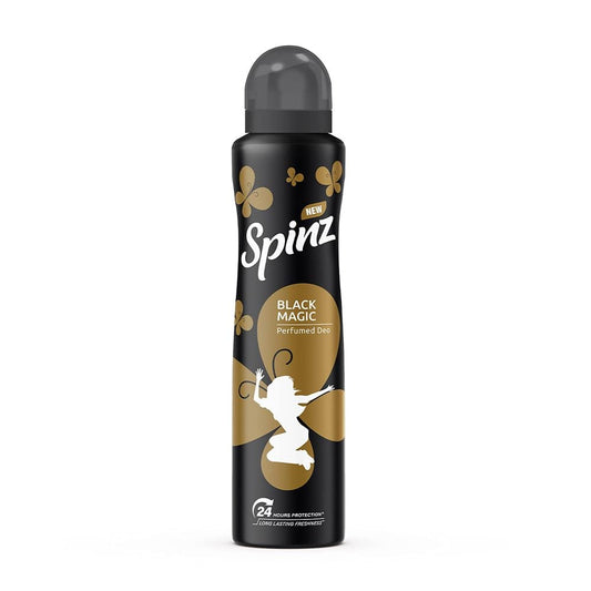 New Spinz Black Magic Perfumed Deo for Women, with International Fragrances for Long Lasting Freshness and 24 Hours Protection from Odour causing Bacteria, 200ml