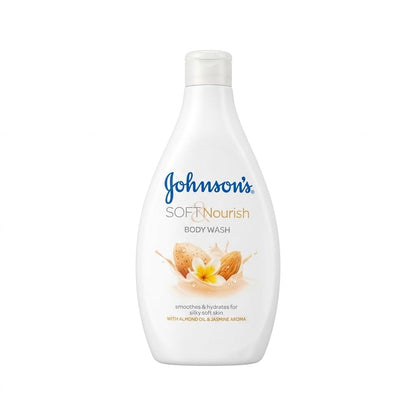 Johnson’s Soft & Nourish Body Wash 400ml – Almond Oil & Jasmine Aroma Shower Gel, Moisturising Body Cleanser for Soft, Silky & Hydrated Skin, Suitable for All Skin Types