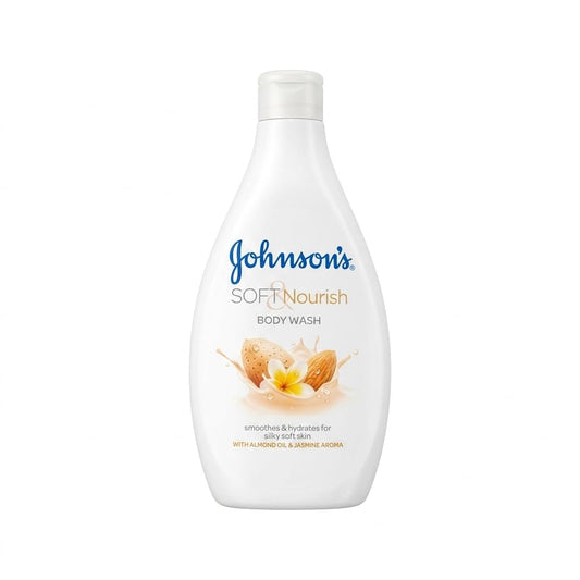 Johnson’s Soft & Nourish Body Wash 400ml – Almond Oil & Jasmine Aroma Shower Gel, Moisturising Body Cleanser for Soft, Silky & Hydrated Skin, Suitable for All Skin Types