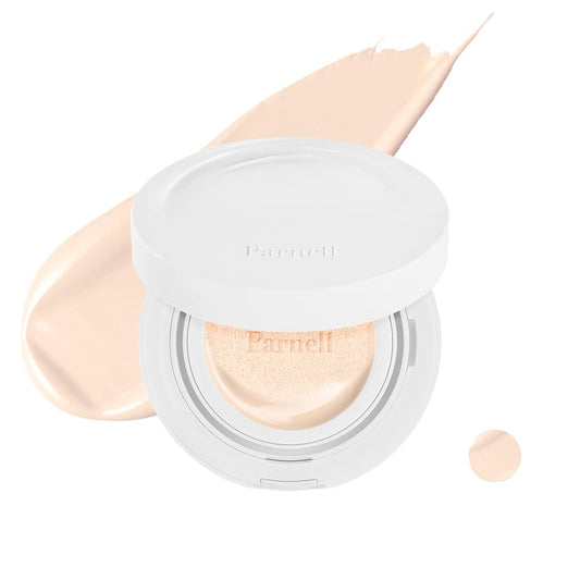 Parnell Cicamanu Serum Cushion Foundation (13C Fair) Hydrating Soothing Korean Cushion Foundation with Centella & Madecassoside, Buildable Coverage, Dewy Finish, Lightweight, Smooth Radiant Glass Skin (15g)