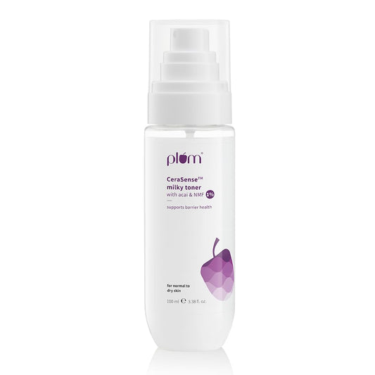 Plum CeraSense Milky Toner with Ceramides & Peptides | Repairs skin barrier, moisturizes & nourishes | Toner for dry & normal skin types | Lightweight & Quick-Absorbing |100 ml