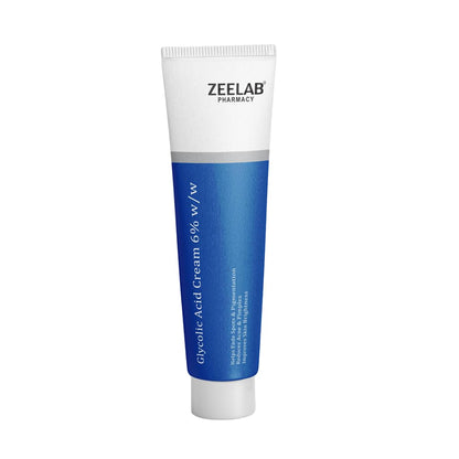 Zeelab Glycolic Acid 6% Cream for Acne, Dark Spots, Oily & Dry Skin, Acne Scars & Pigmentation – Exfoliating & Brightening 6 Percent Glycolic Acid Cream for Face – Dermatologist Recommended – 30g