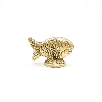Brass Animal Fish Sculpture Statue Handcrafted Decorative Showpiece Idol for Home, Office Decor (Size : 3cm | Weight : 22gm Approxe)
