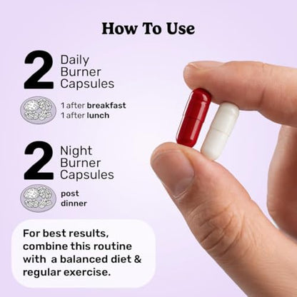 What’s Up Wellness Daily + Night Burner Combo | 24-Hour Weight Management | Burn Fat Day & Night | Craving Control & Sleep Support
