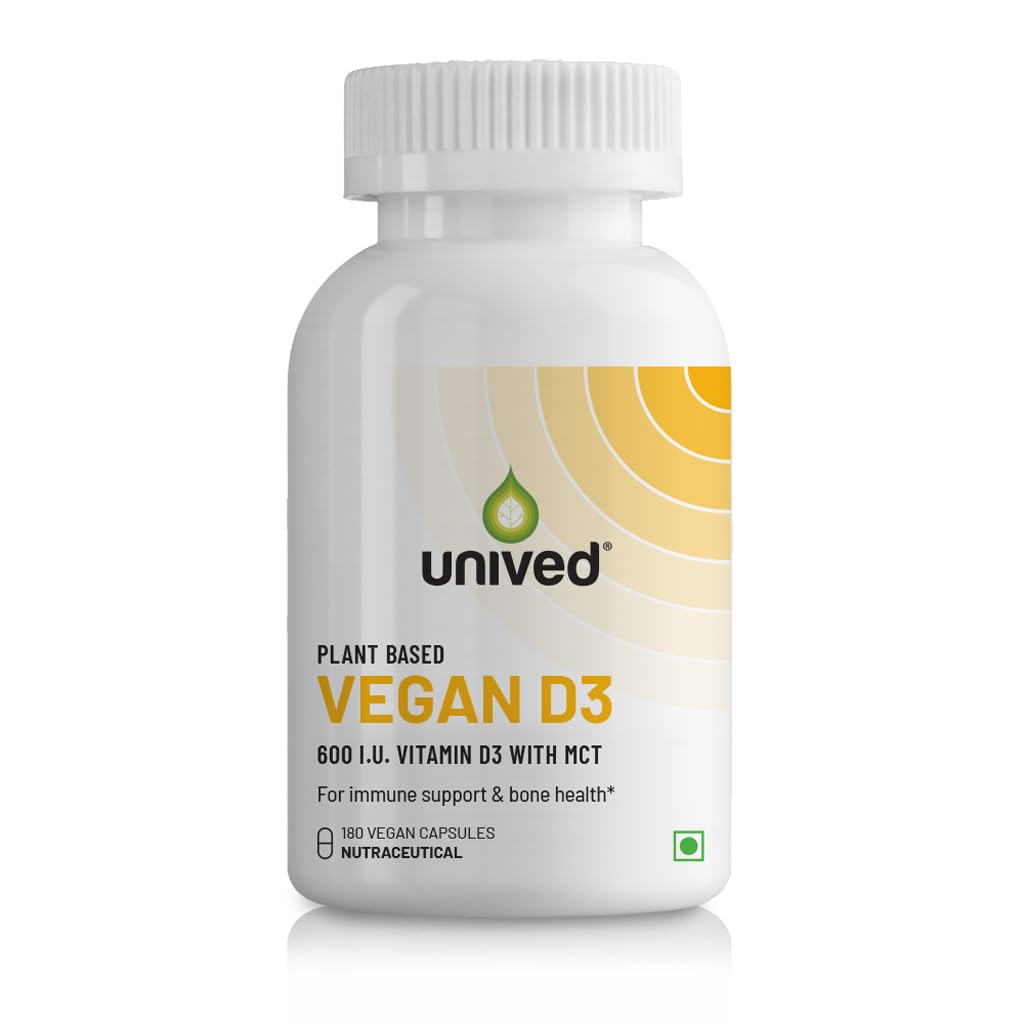 Zephivo Unived Plant-Based Vegan Vitamin D3 from Lichen with Medium Chain Triglycerides (Capsule, 180 Servings)
