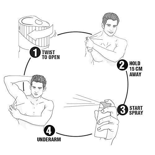 Instructions for using a deodorant stick with illustrations and text.