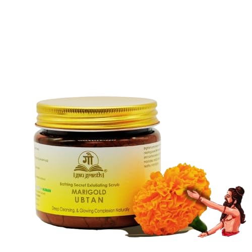 GuaGranth Ubtan MariGold - 80G (Pack Of 1) | Sandalwood, Rose Petals, Amba Haldi, Hibiscus Petals, Amla, Red Lentil etc | Removes Dead Skin, Blackheads & Excess Oil