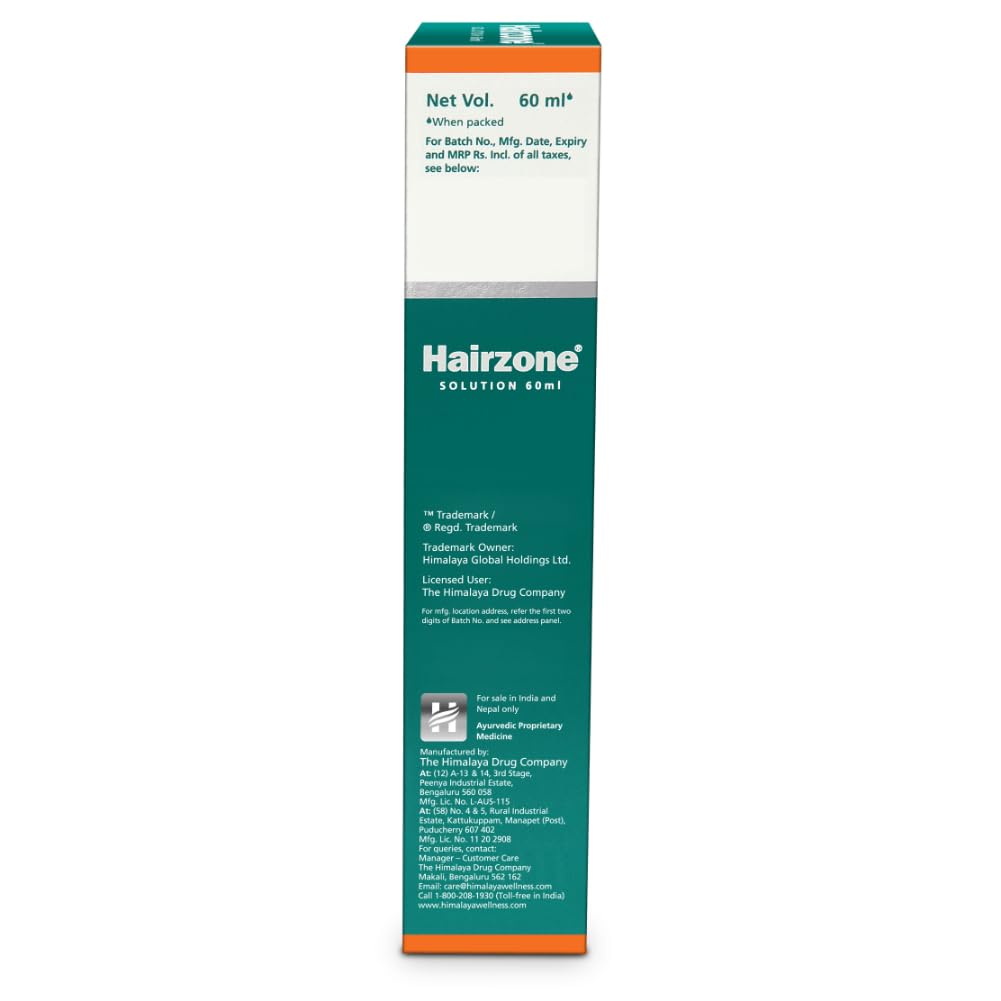 Hairzone solution box on a white background