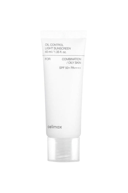 celimax Oil Control Light Sunscreen SPF50+ PA++++ (40ml) UVA/UVB Protection with Niacinamide & Anti-Sebum Complex, Matte, Oil-Controlling, Lightweight & Non-Greasy Daily Sunscreen for Oily, Combination & Sensitive Skin