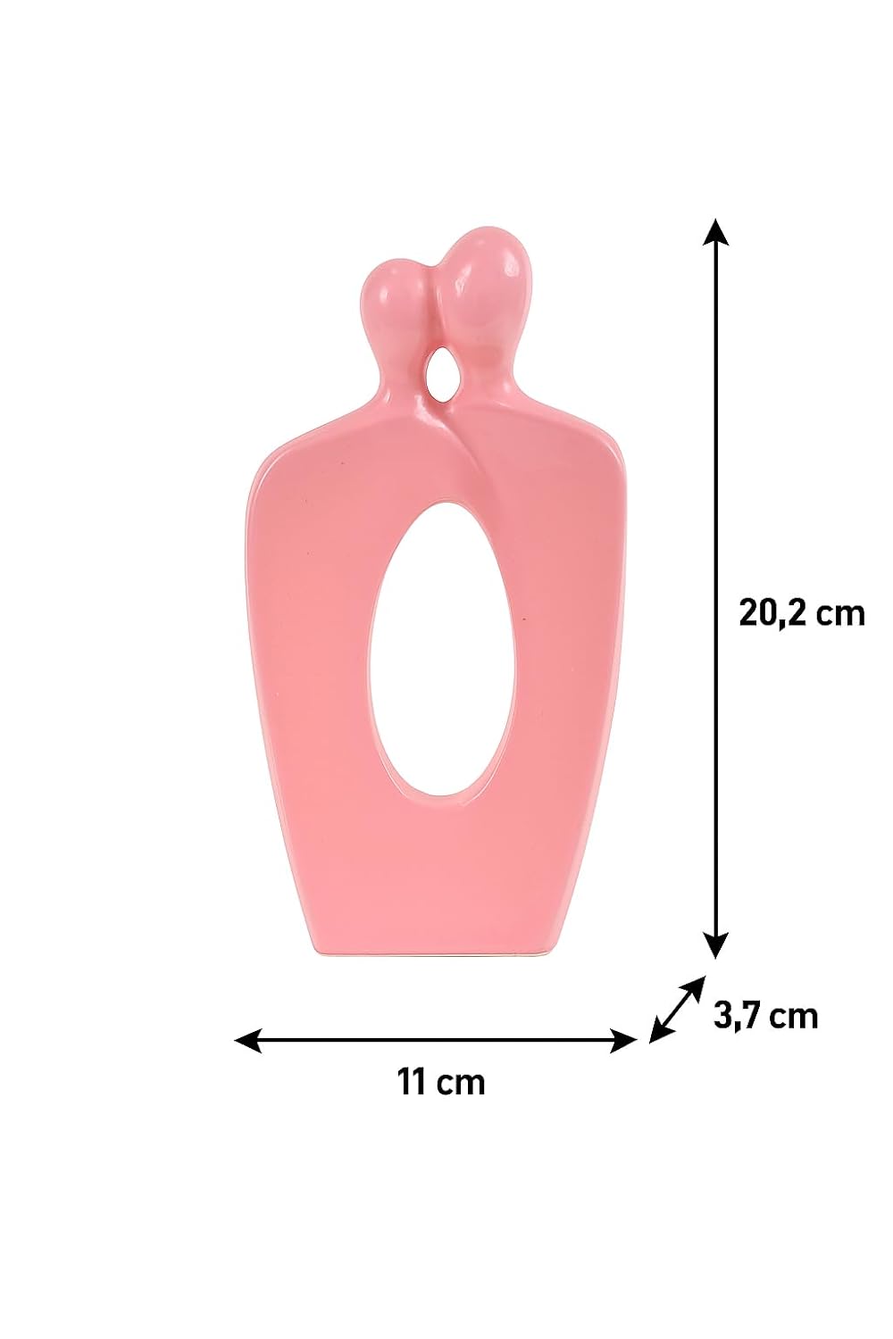 Inseparable Ceramic Couple Figurine | A Timeless Expression of Love & Unity | Elegant Décor for Any Setting – Pack of 1, Pink