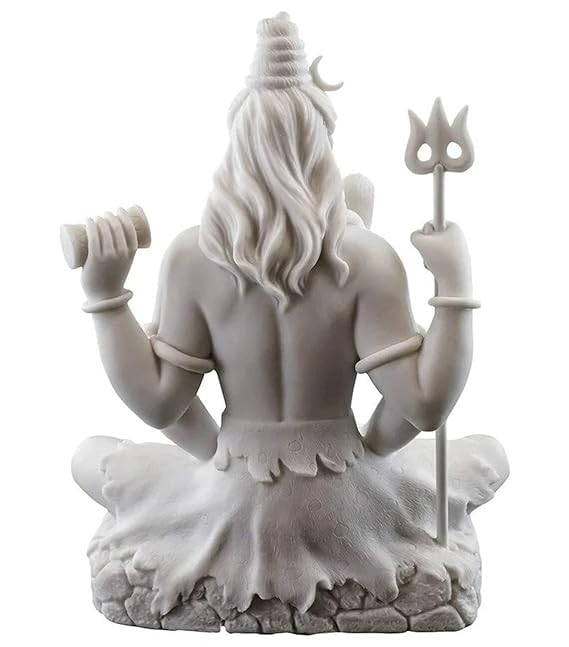 White Shiva Matte Finish Decorative Idol – Unique Design for Desk, Car, and Home Décor | Statue Figurine Gift for Office Desk, Puja Room, and Gifting Purposes
