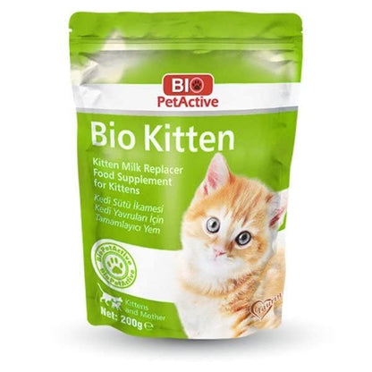 Bio PetActive Kitten Cats Food Milk Replacer Enriched with Vitamins Minerals & Trace Nutritions Helps in Healthy Growth & Development (Size-200gram)