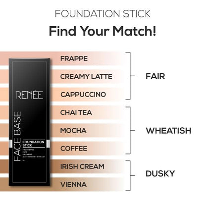 RENEE Face Base Foundation Stick with Applicator - Mocha, 8gm