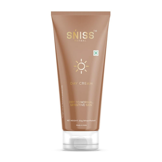 SNISS Herbal Day Cream for Dry to Normal Sensitive Skin, Light Brown, 50g