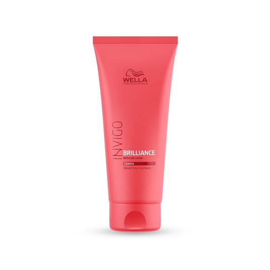 Red tube of Wella Invigo Brilliance hair product on a white background
