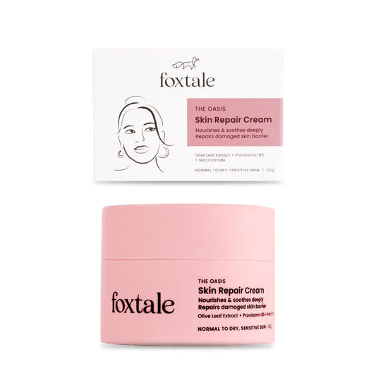 Foxtale Intense Hydrating Winter Moisturising Cream | Olive Leaf Extract, Provitamin B5 and Niacinamide | Repairs Skin Barrier | For Glowing Skin | All Skin Type | 50 g