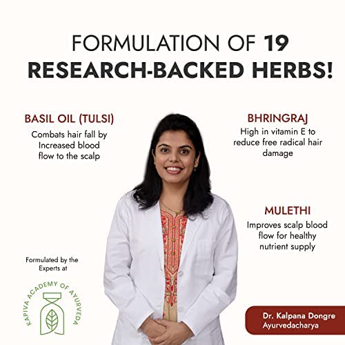 Kapiva Tulsi Anti-Hair Fall Oil for Unisex Adult (200 ml) Visible Results in 2 Months 100% Ayurvedic With Tulsi-Based Actives