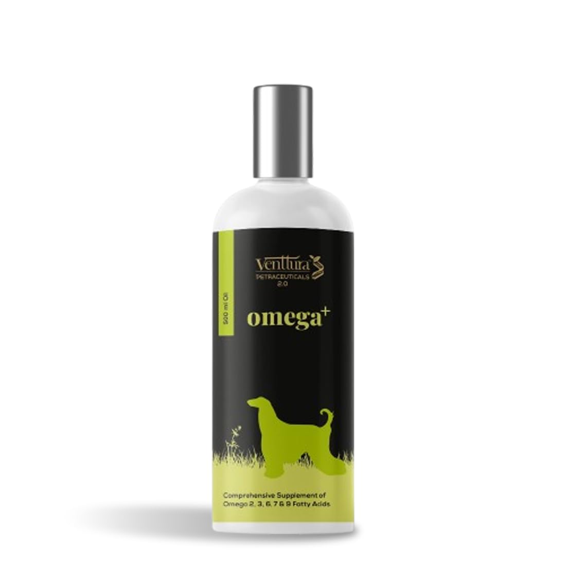 Venttura Omega+ Comprehensive Supplement of 2, 3, 6, 7 & 9 Omega Fatty Acid for Dogs | Healthy Skin, Glowing Coat and Boosting Health | for All Life Stages | Omega 2+3+6+7+9, Fish Oil | (250 ml Oil)