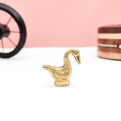 Brass Animal Swan Sculpture Statue Handcrafted Decorative Showpiece Idol for Home, Office Decor (Size : 3.5cm | Weight : 23gm Approxe)