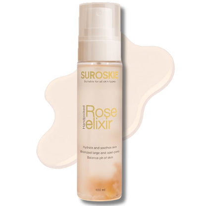 Suroskie Rose Water Elixir Face Mist 100Ml | Pure Rose Water | Face Toner For Glowing, Refresh & Hydrating Skin | Minimize Large & Open Pores | Balance Ph Of Skin | Gulab Jal For Women & Men