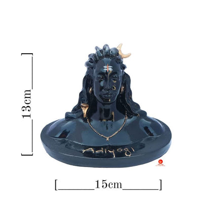 Adiyogi Shiva Murti | Lord Shiva Figurine | Polyresin Mahadev Idol Shankara Pooja & Gift Showpiece Items for Home Decor, Temple Puja Mandir Decoration (Black)