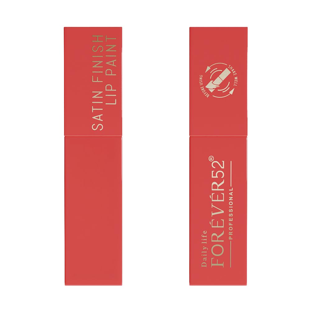 Daily Life Forever52 Satin Finish Lip Paint | Long-Lasting 16-Hour Wear | Moisturizing, Lightweight | Glossy, Smooth & Plump Lips (Tropical Pink 03, Pink 4g)