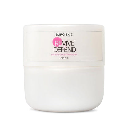 Suroskie Unscented Revive & Defend Instant Glass Hair Mask 200 Gm | Hydrolyzed Keratin & Murmuru Butter | Spa Treatment At Home For Dry Frizzy Hair | Intense Damage Repair Mask For Men & Women