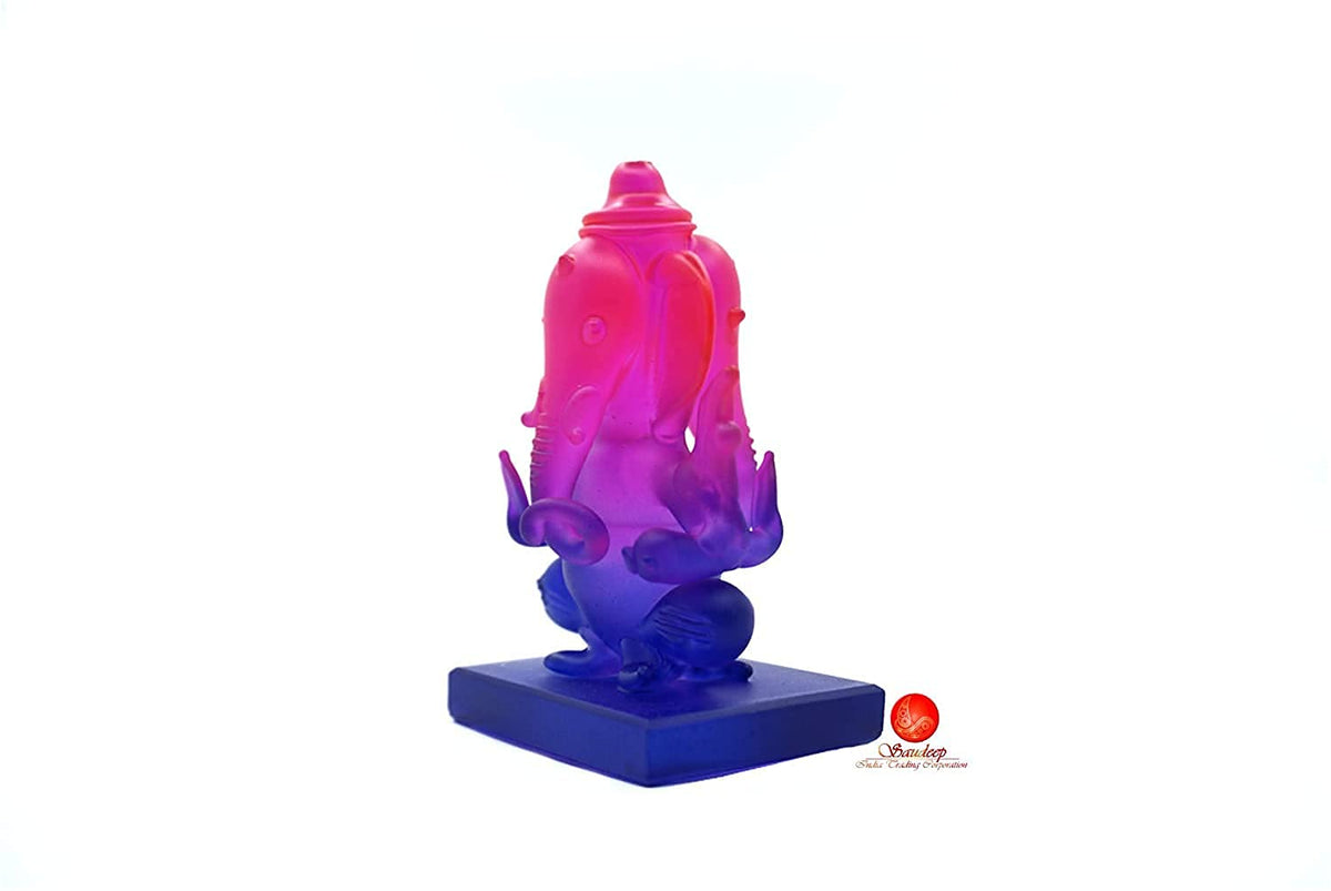 Ganesha Idol for Car Dashboard | Beautiful Ganesh Murti for Home Temple | Ganpati Figurine Statue Showpiece Sculpture for Office Desk (Purple)