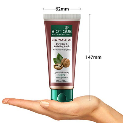 Biotique Walnut Exfoliating & Polishing Face Scrub For Normal to Dry Skin, 100gm
