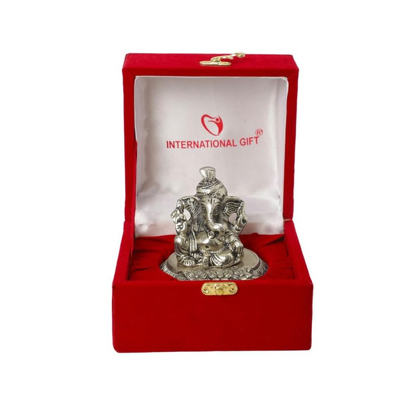 Pagdi Ganesh Idol Showpiece | 'Congratulations' Tag with Velvet Box & Carry Bag | Ideal for Weddings, Housewarmings, and Festive Celebrations
