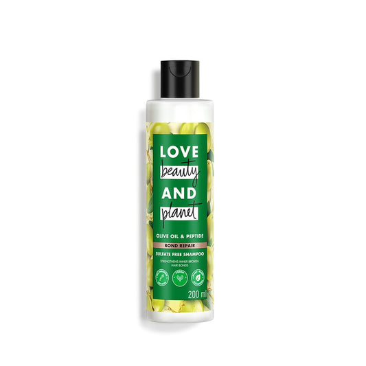 Shampoo bottle with green label on a white background