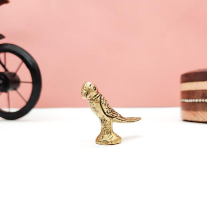 Brass Animal Parrot Sculpture Statue Handcrafted Decorative Showpiece Idol for Home, Office Decor (Size : 4cm | Weight : 42gm Approxe)