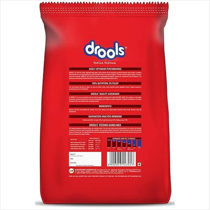 Drools Adult Dry Dog Food 10kg | Chicken Flavour | Optimum Protein & Energy Ratio | High-Grade Protein with Vitamins & Minerals | Easily Digestible for Optimum Performance