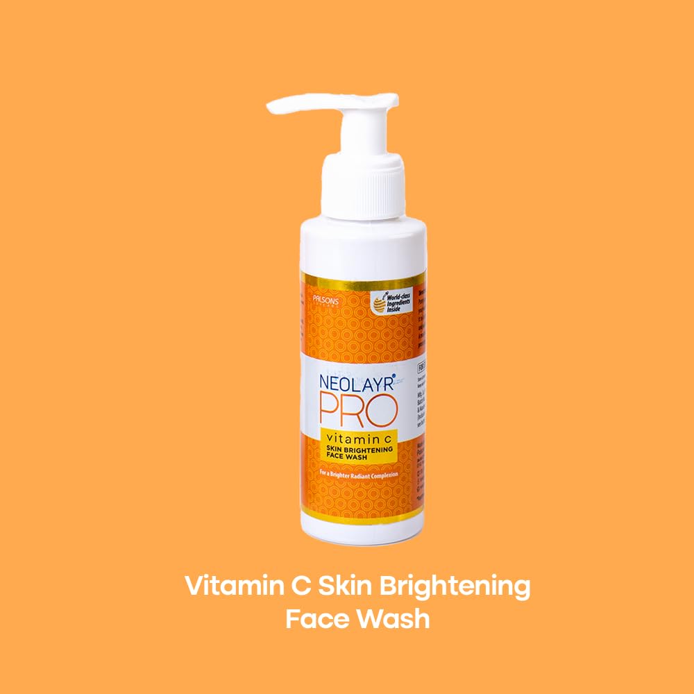 NEOLAYR Pro Vitamin C Skin Brightening Face Wash | With Vitamin C and Turmeric | Enjoy Radiant Skin| Fights Free Radical Damage | For Gentle Cleansing|100 ML