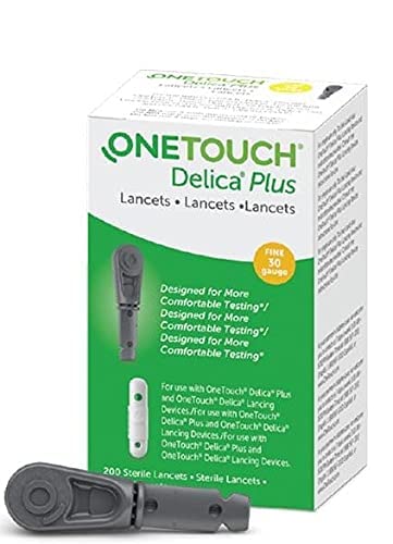 OneTouch Delica Plus Lancets | Pack of 50 Lancets | For Virtually Pain Free Blood Glucose Testing| Global Iconic Brand | For use with OneTouch Delica Plus Lancing Device