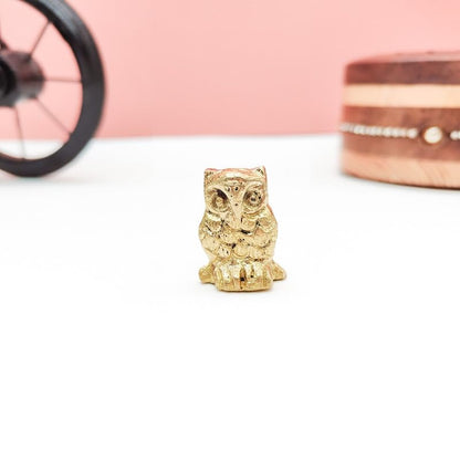 Brass Animal Owl Sculpture Statue Handcrafted Decorative Showpiece Idol for Home, Office Decor (Size : 3cm | Weight : 25gm Approxe)