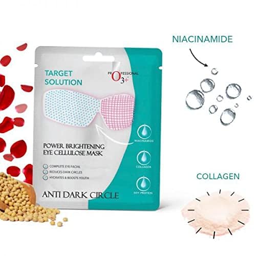 O3+ Power Brightening Eye Cellulose Mask for Collagen Whitening Moisturizing Under Eye Dark Circle Remover sheet mask (Single use only) 5G