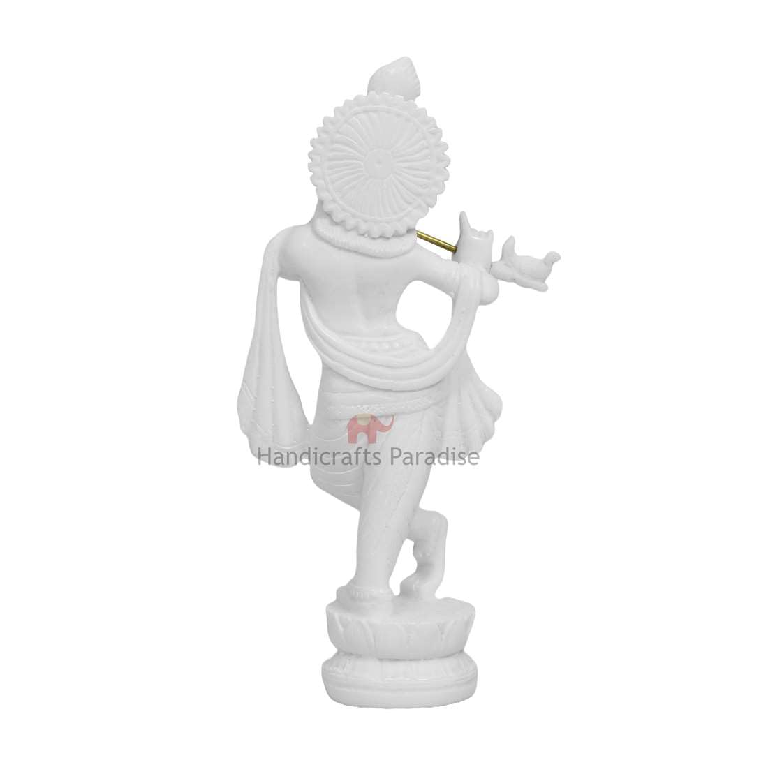Handicrafts Paradise Resin Standing Krishna Idol (6.4 cm x 3.8 cm x 14.6 cm) (WM15053_white)