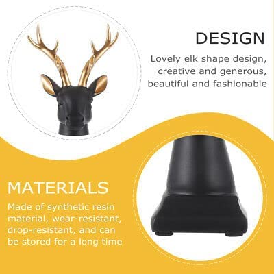 Deer Showpiece Figurines for Home Decor Living Room Decoration Modern Animal Figurines for Home Decor (11'', Black, Resin)