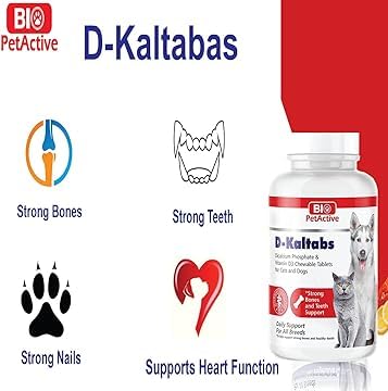 Bio PetActive D-Kaltabs Dicalcium Phospate & Vitamin D3 Chewable Tablets for Cats & Dogs Helps in Strong Bone & Teeth Support(30 Tablets)