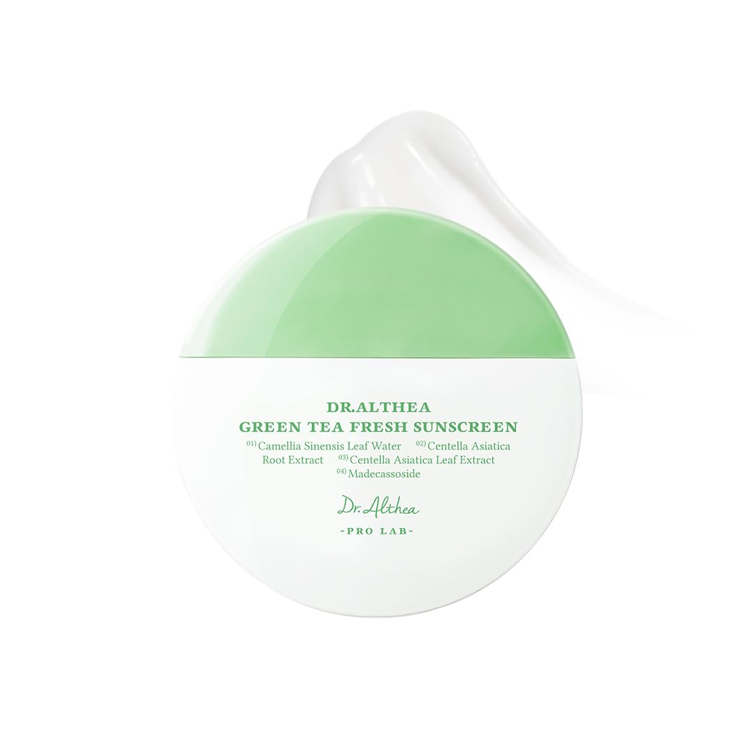 Dr. Althea Green Tea Fresh Sunscreen packaging on a white background